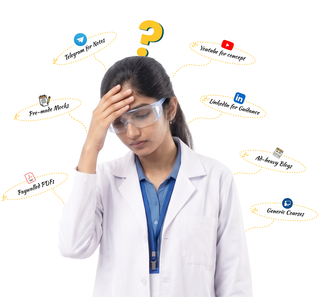 Life sciences student preparing the hard way