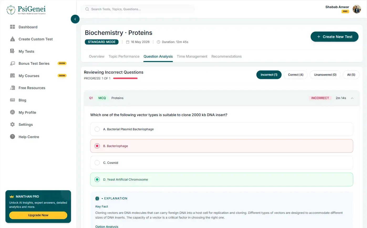 Diagnose screen preview